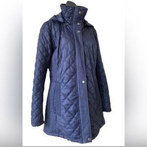 Navy Quilted Puffer Jacket for Women